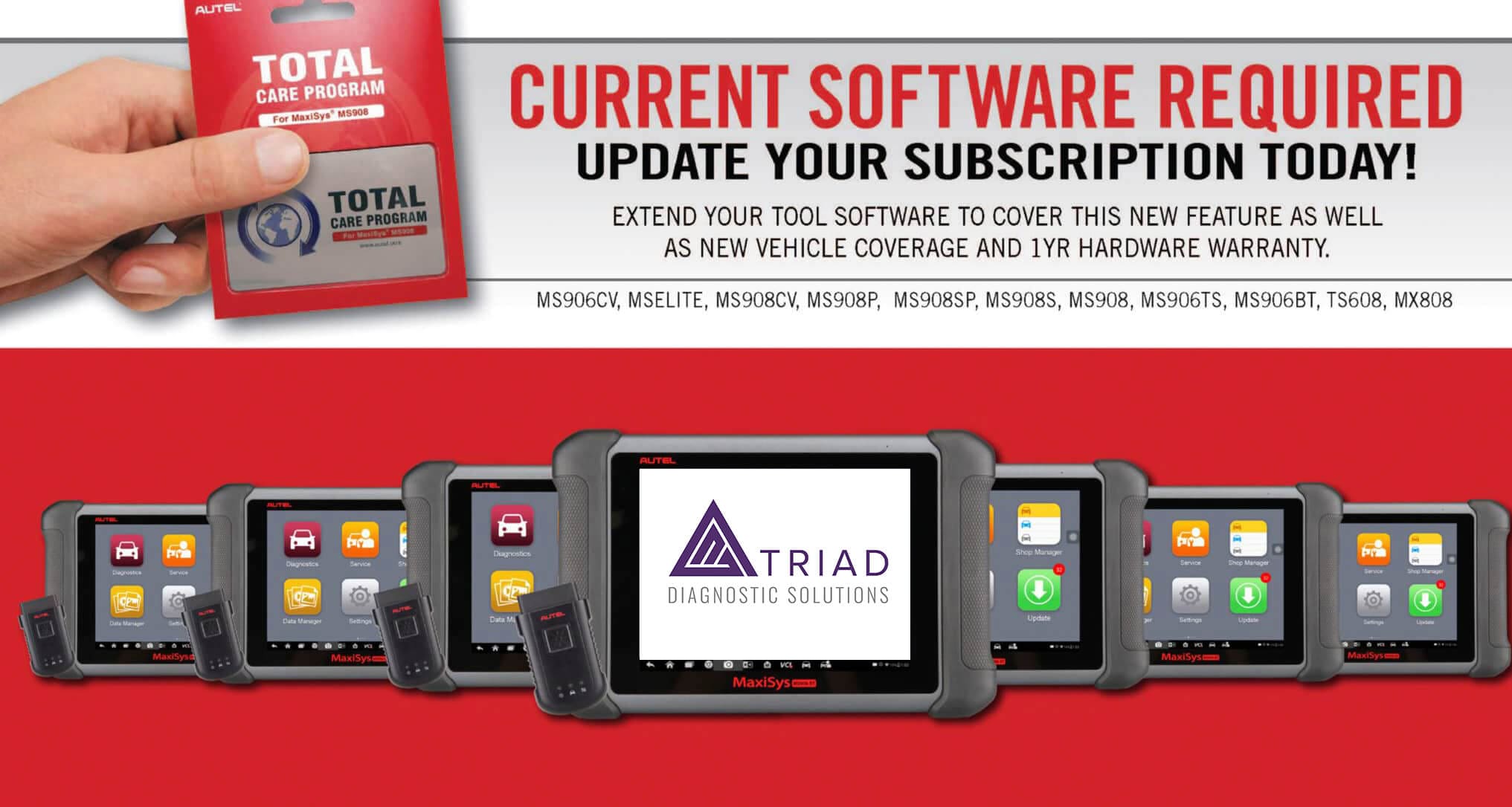 Software update to Maxisys software