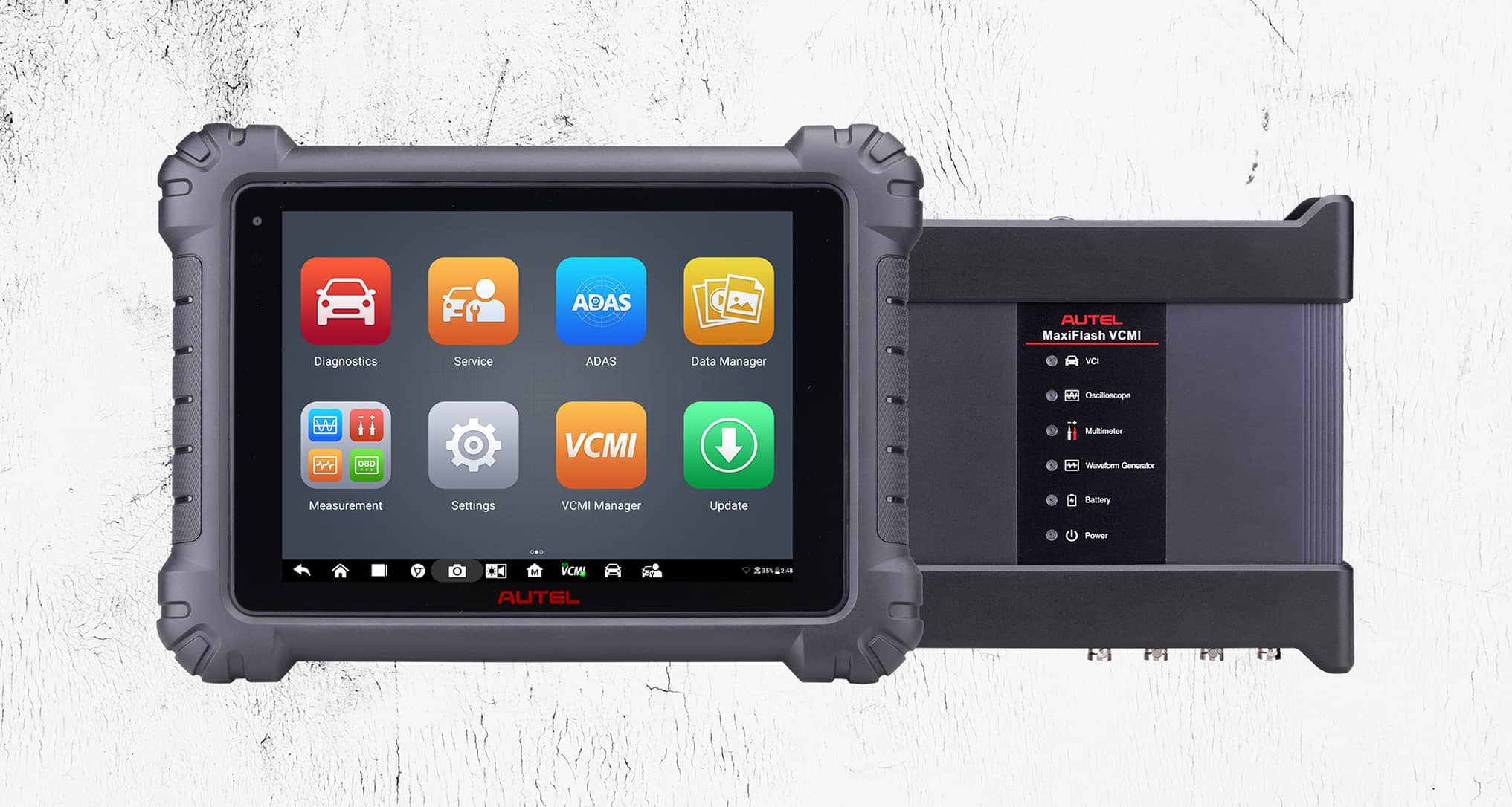 Tablet showing settings dashboard