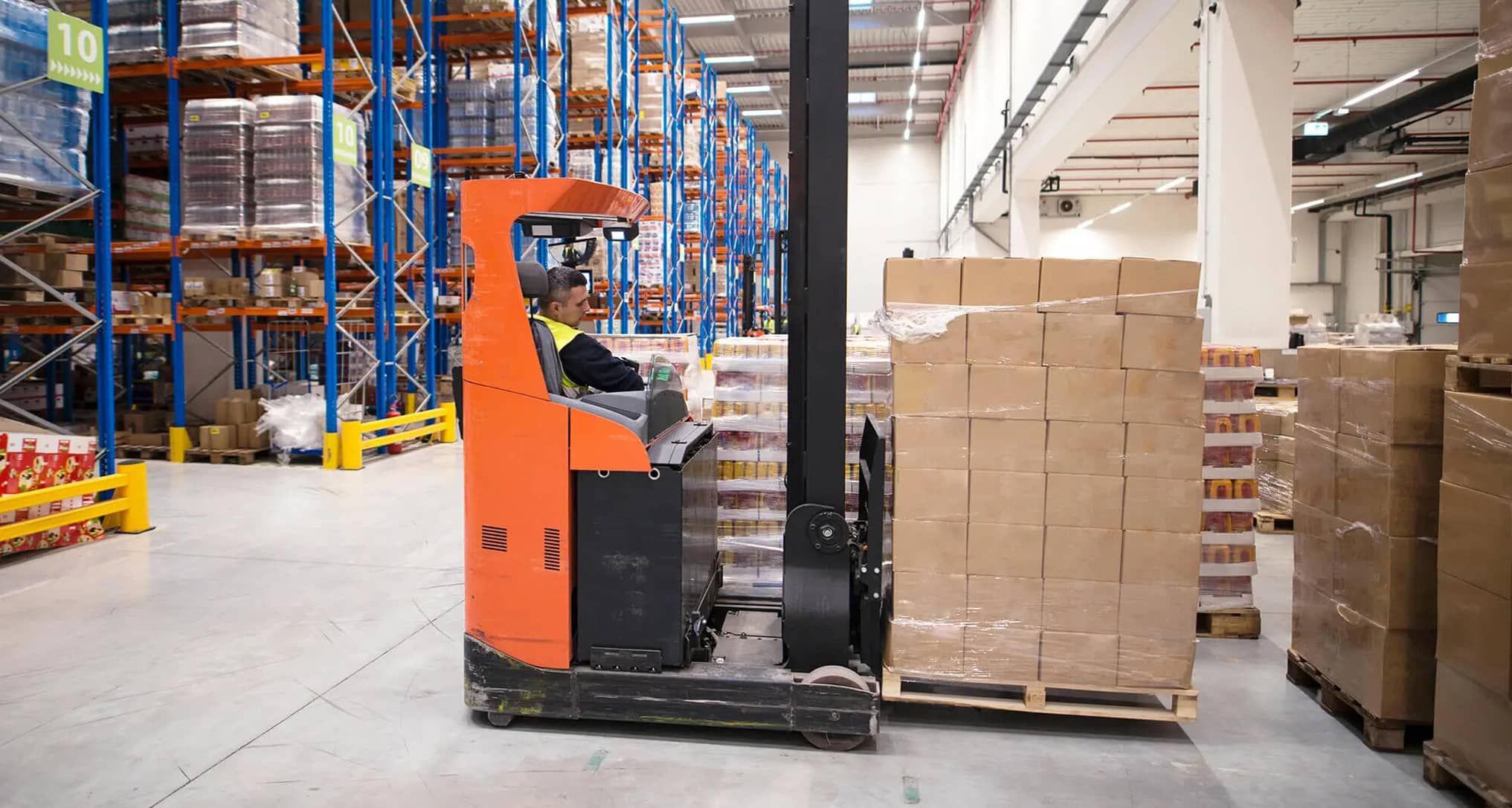 Forklift with a load
