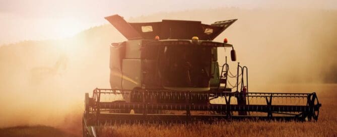 tractor plowing field