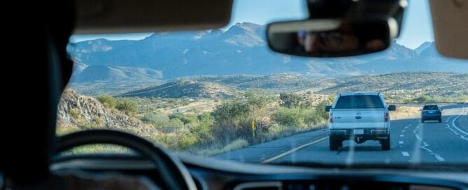 driver driving on the highway