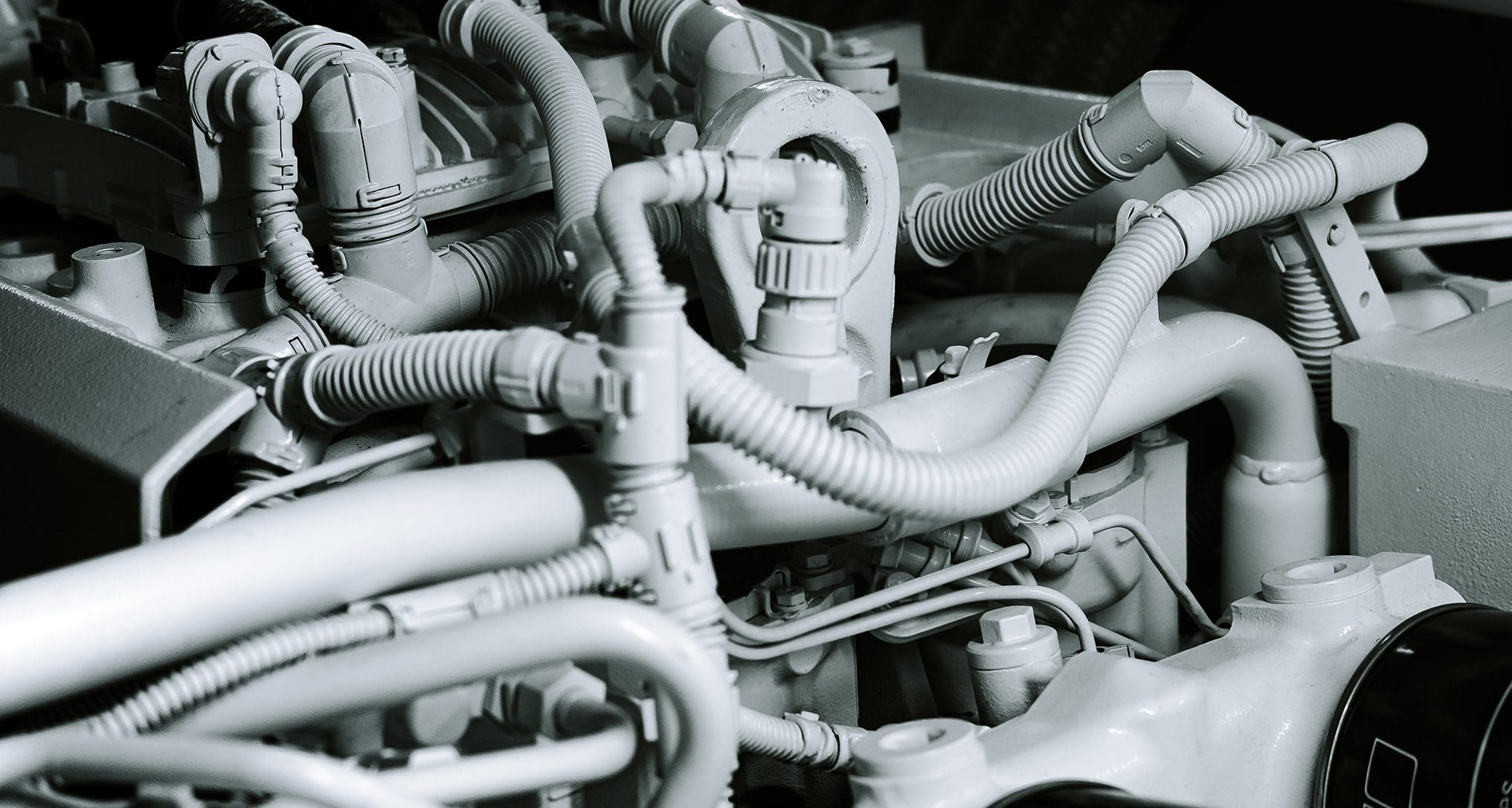 engine in black and white