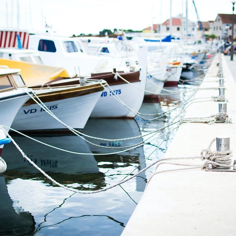 yachts docked and tied up