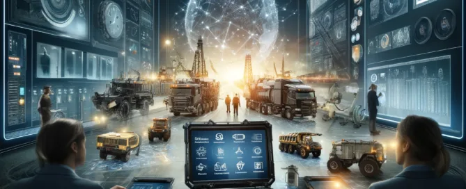 A conceptual graphic illustrating the strategic partnership between Triad Diagnostic Solutions and Panasonic in the context of fleet management