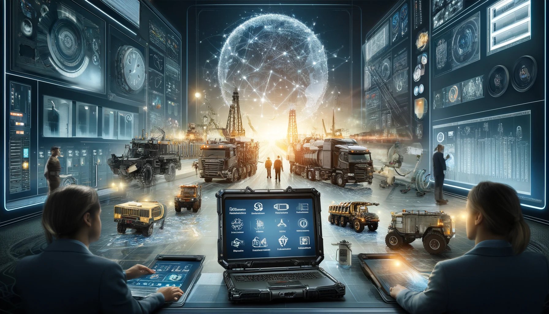 A conceptual graphic illustrating the strategic partnership between Triad Diagnostic Solutions and Panasonic in the context of fleet management