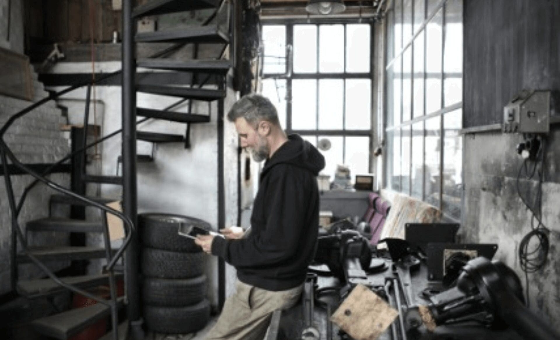 automotive diagnostic technician inside workshop