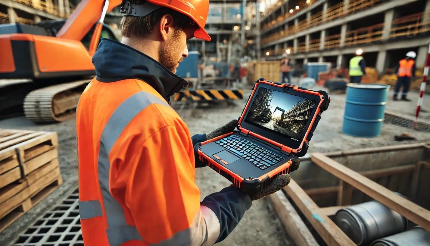 triad tech using rugged diagnostic laptop
