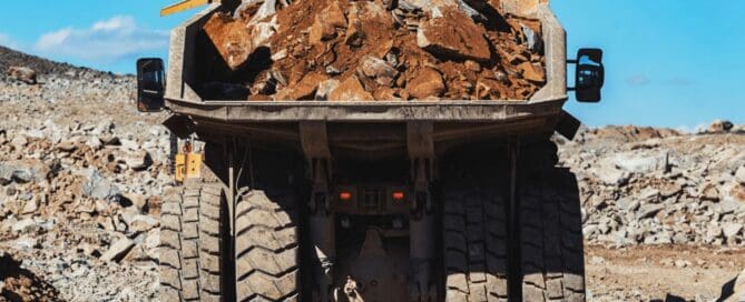 off highway equipment with material loaded in back