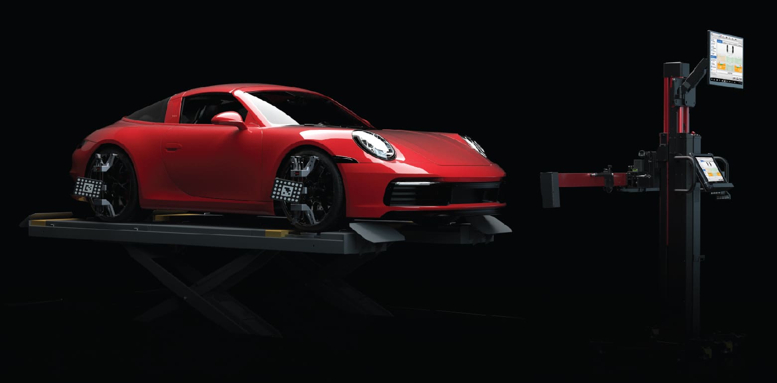 Fancy car getting ADAS Calibration