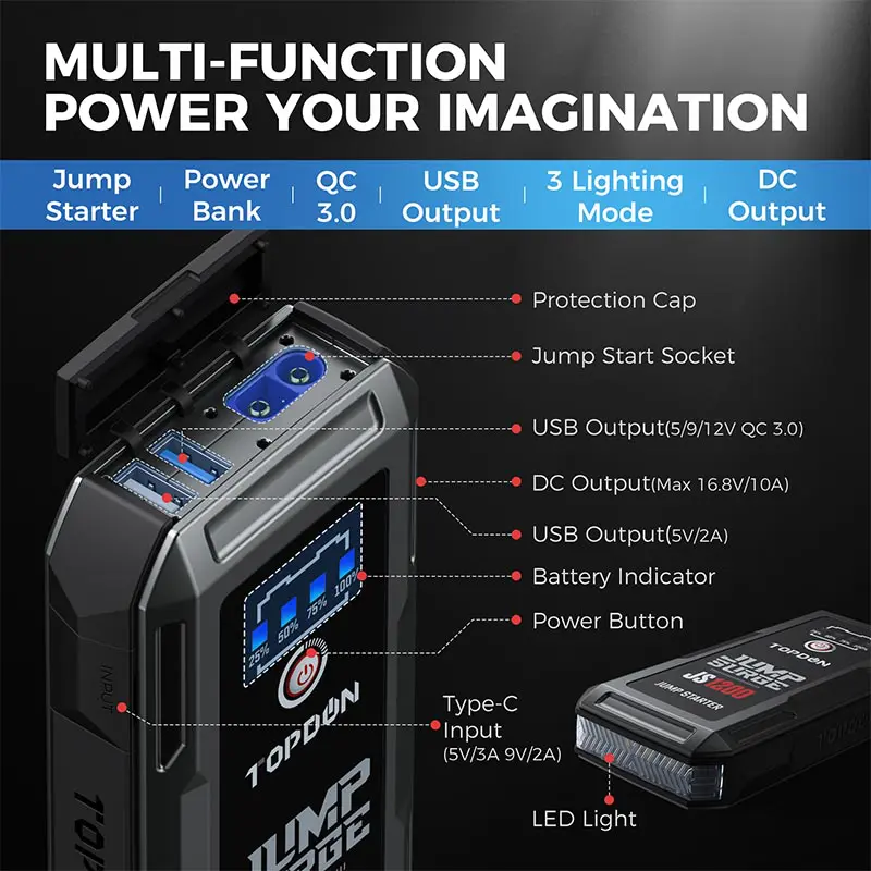 JUMPSURGE3000 Jump-Starter multi function power
