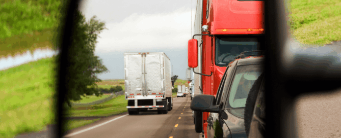 commercial transport truck, road side view mirror