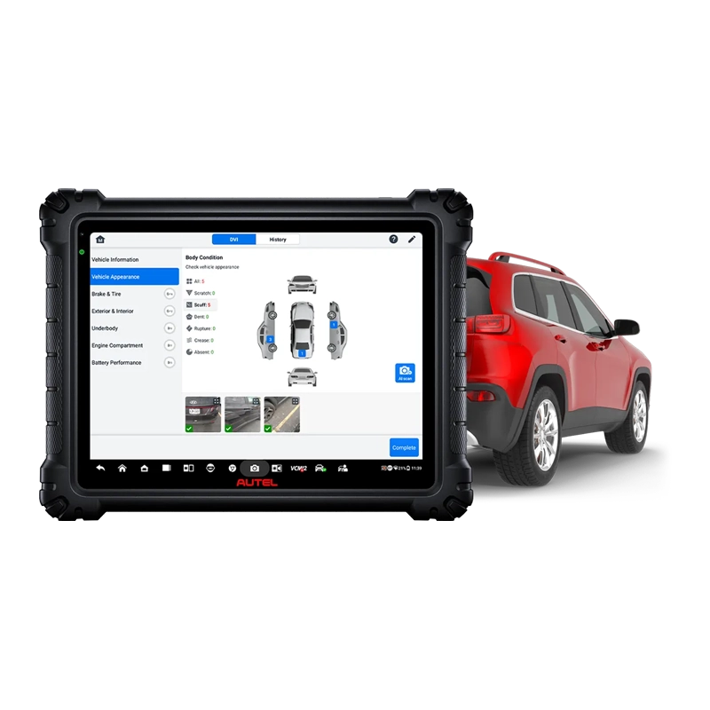 Autel tablet with red suv