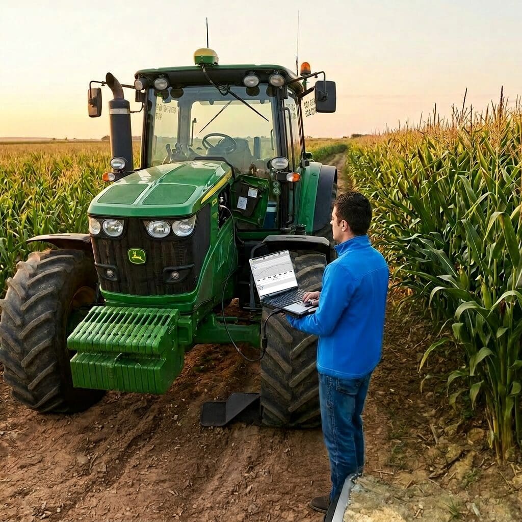 Triad tech in cornfield