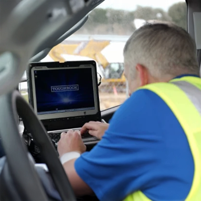 service tech in vehicle