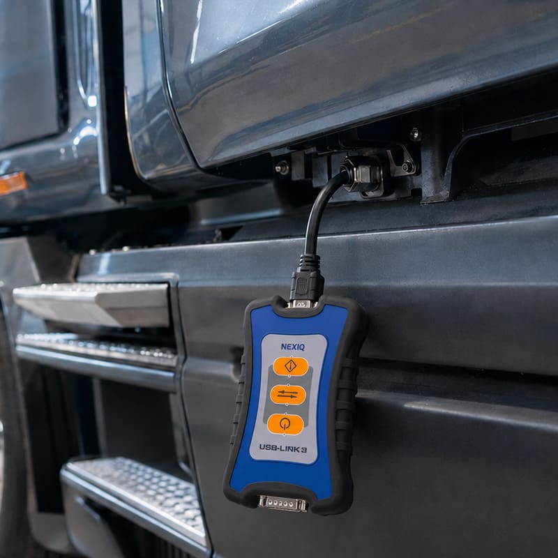 Nexiq USB Link attached to Semitruck