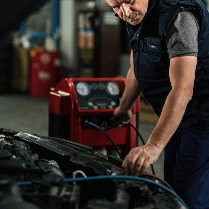 automotive AC variable displacement compressor testing in workshop automotive AC variable displacement compressor testing in workshop